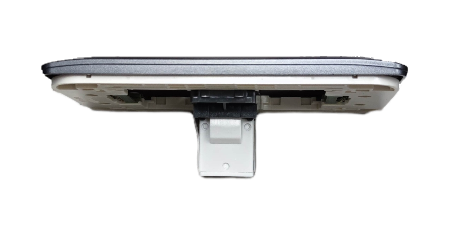 Omni 1 gang ethernet outlet white wall plate underside view showing mounting bracket and connector