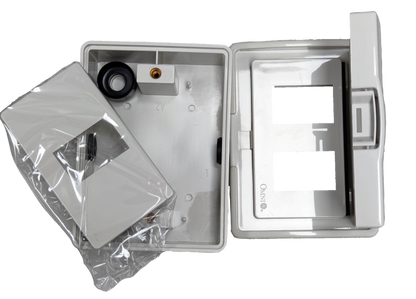 Omni 1 gang to 3 gang device cover for electrical installations with durable white finish