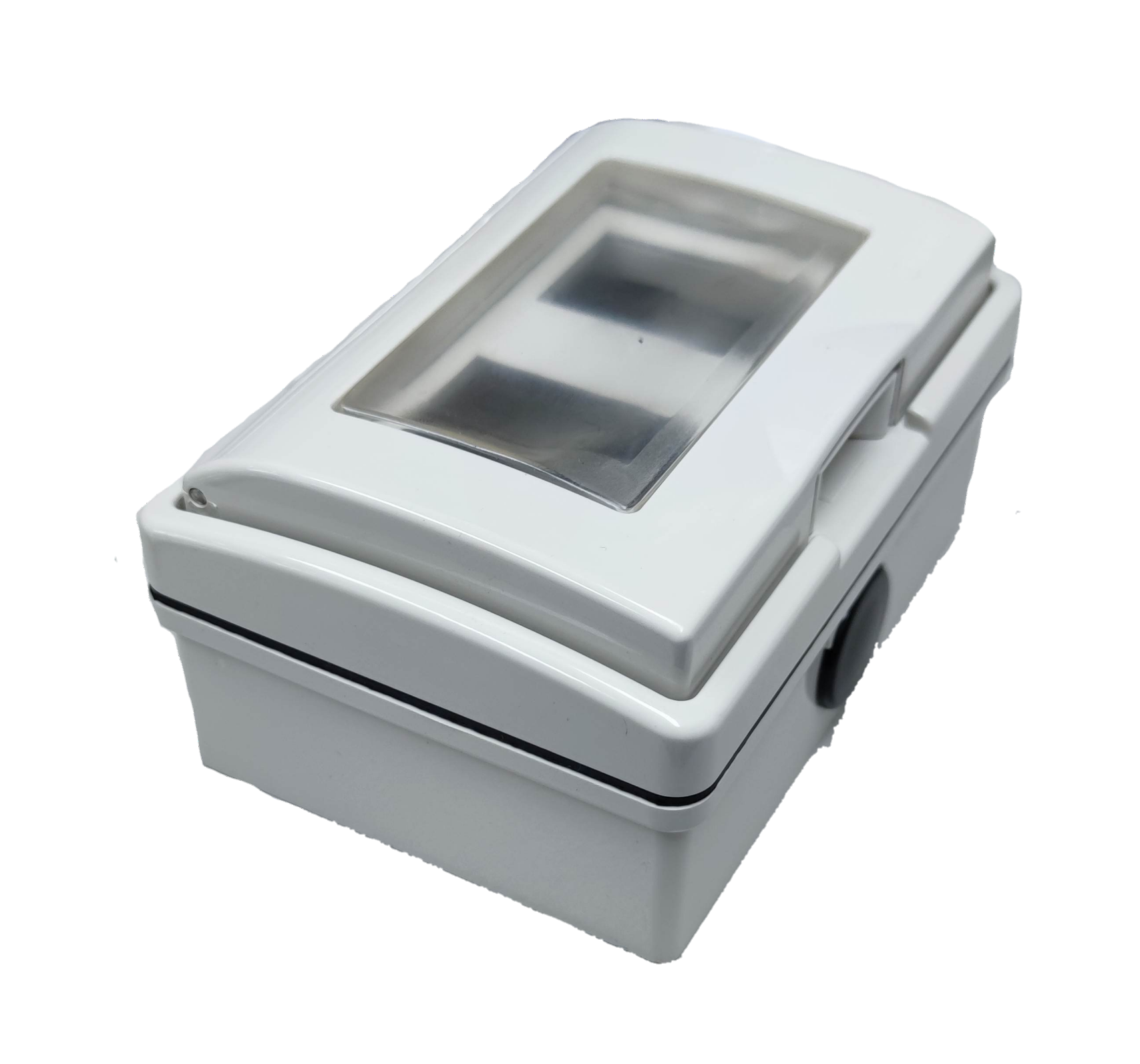 Omni 1 gang to 3 gang device cover in white, designed for protecting electrical connections.