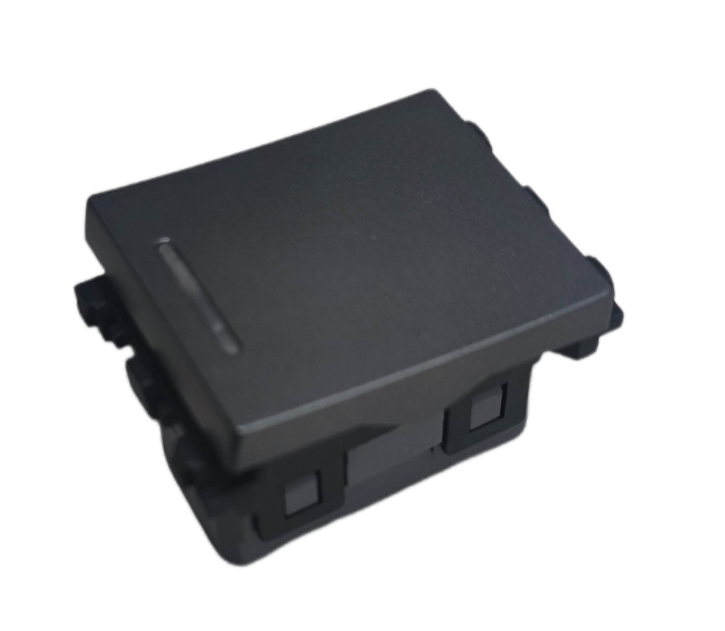 Omni 1 Way Illuminated Switch Medium black square rocker module with small indicator light for single circuit