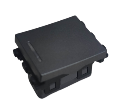 Omni 1 Way Illuminated Switch Medium black square rocker module with small indicator light for single circuit