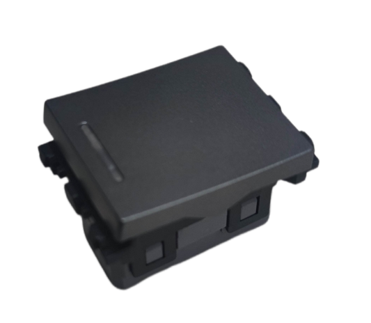 Omni 1 Way Illuminated Switch Medium black square rocker module with small indicator light for single circuit