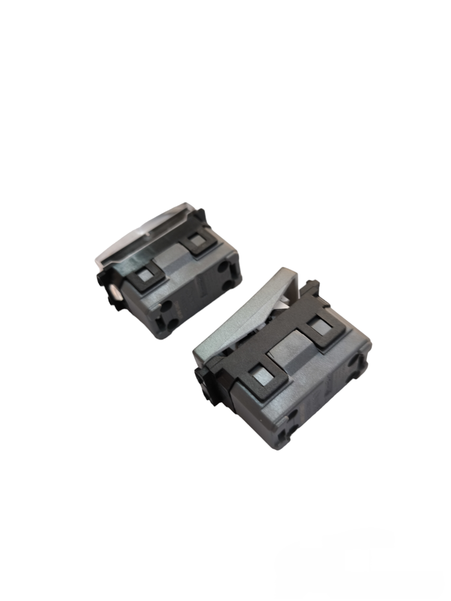 Omni 1-way switch 16A set showing black and silver electrical switches for power control