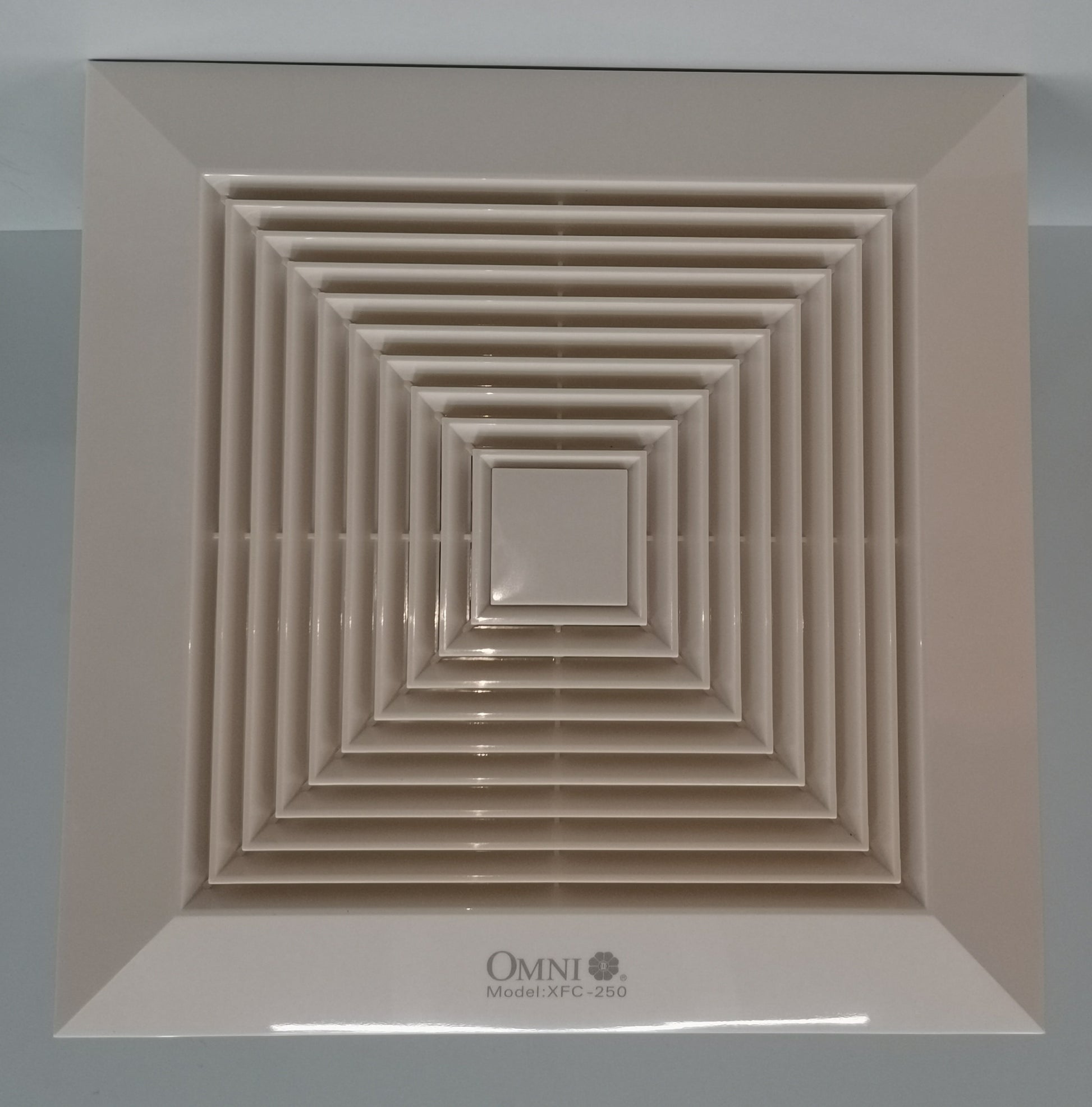 Omni 10 inch ceiling exhaust fan 220V with a sleek design for effective ventilation in rooms