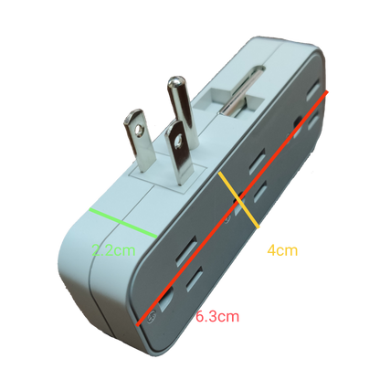Omni 10A 250V multi socket adapter in white with three outlets and compact design for versatile use
