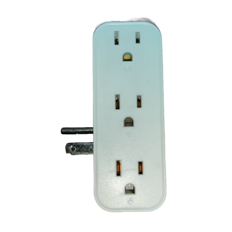 Omni 10A 250V multi socket adapter with three outlets for versatile power connections