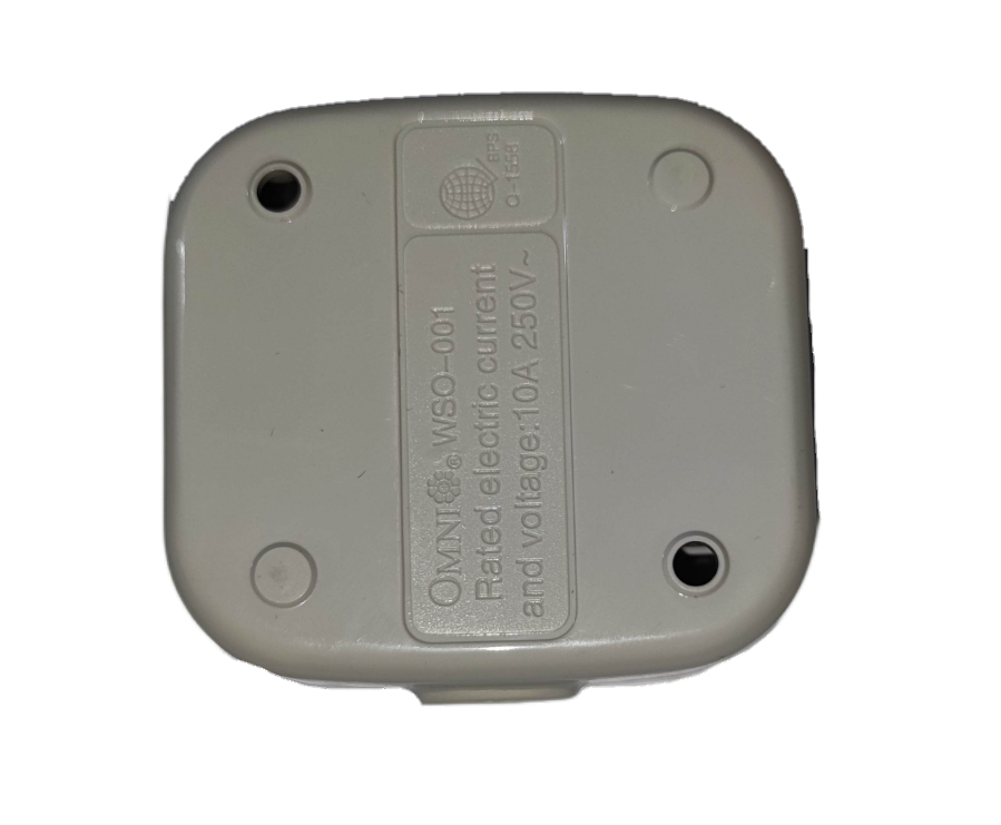 Omni 10A 250V single surface outlet in a compact design for efficient electrical connections