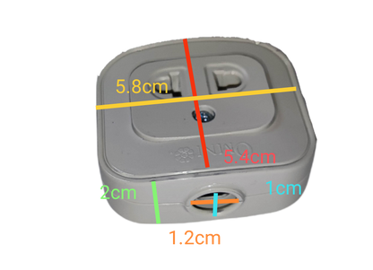 Omni 10A 250V single surface outlet with measurements for easy installation and compatibility