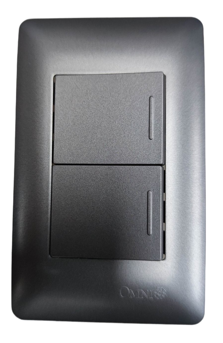 Omni 2 gang 1 way switch graphite featuring a sleek design for modern interiors