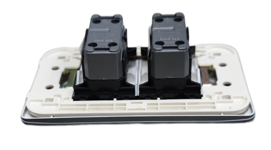 Omni 2 gang 1 way switch graphite with dual functionality for convenient electrical control