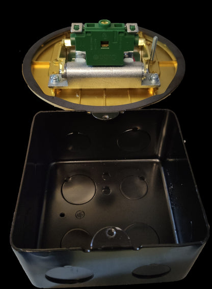 Omni 2 gang universal ground floor outlet with mounting box designed for reliable electrical connections