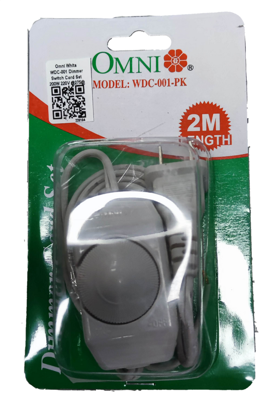 Omni 200W dimmer cord set 220V in packaging with 2 meter length for adjustable lighting control