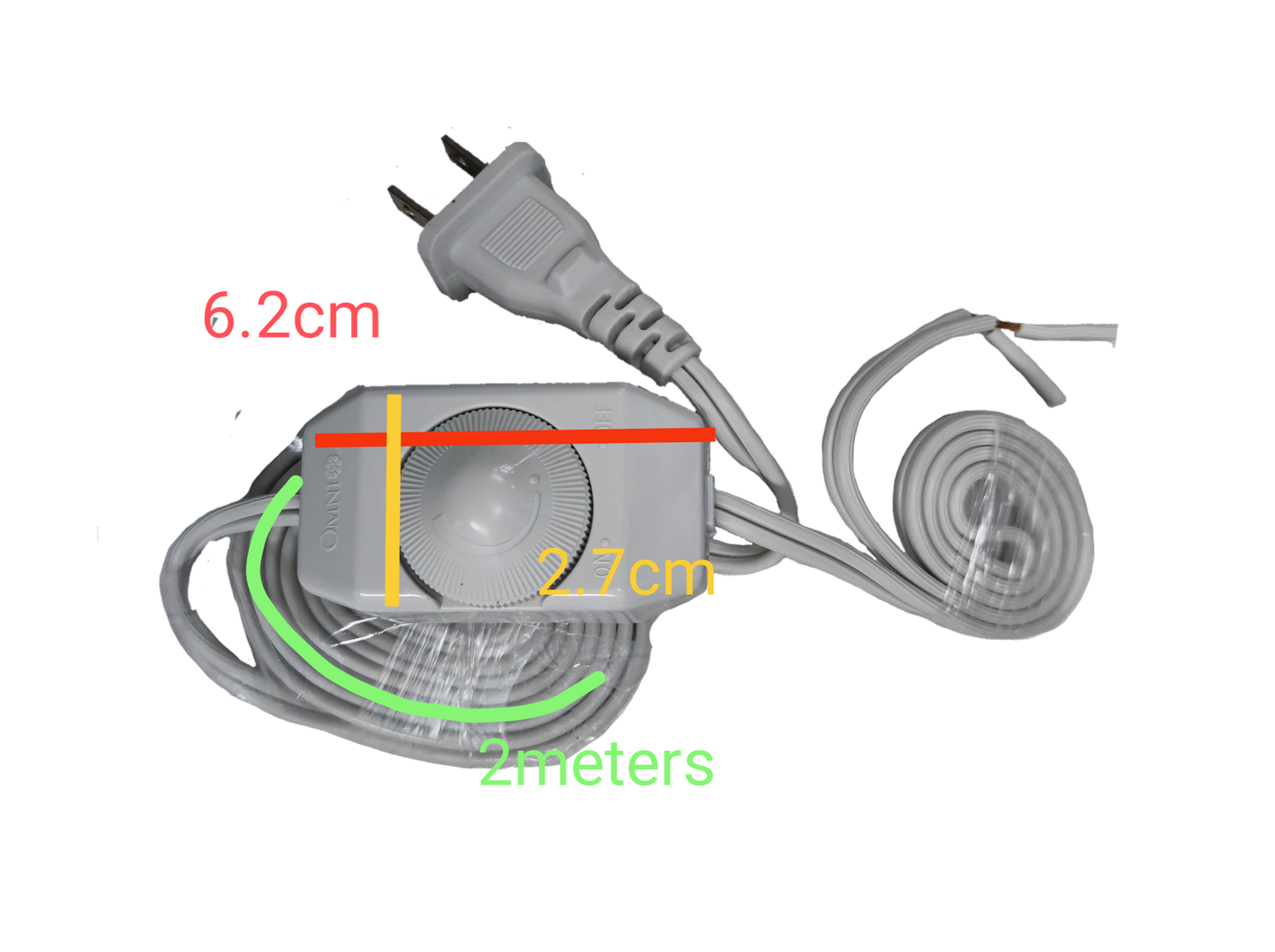 Omni 200W dimmer cord set 220V with a 2-meter length for adjustable lighting control