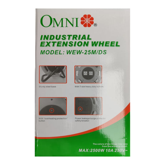 Omni Extension Cord Wheel 25 Meters 2500W 10A 220V WEW-25M/DS