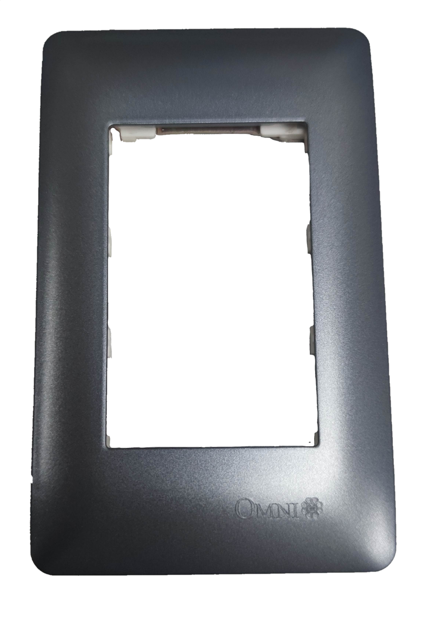 Omni 3 gang device plate cover in gray for power points switches and plugs