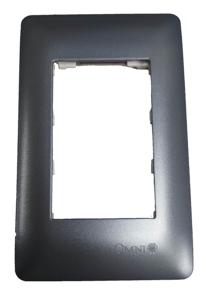 Omni 3 gang device plate cover in gray for power points switches and plugs