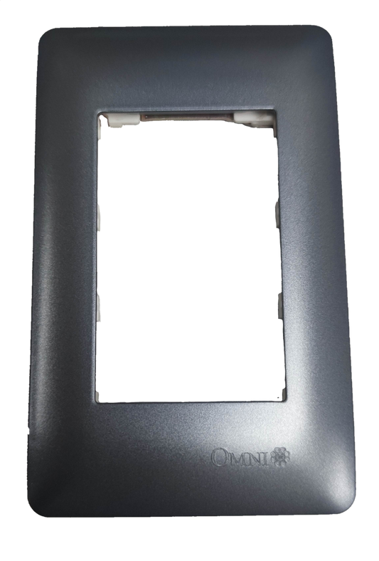 Omni 3 gang device plate cover in gray for power points switches and plugs