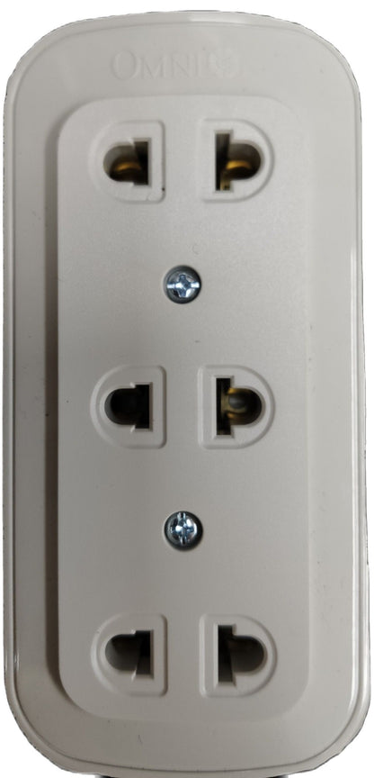 Omni 3 gang extension outlet white power plug with three dual sockets for multiple devices