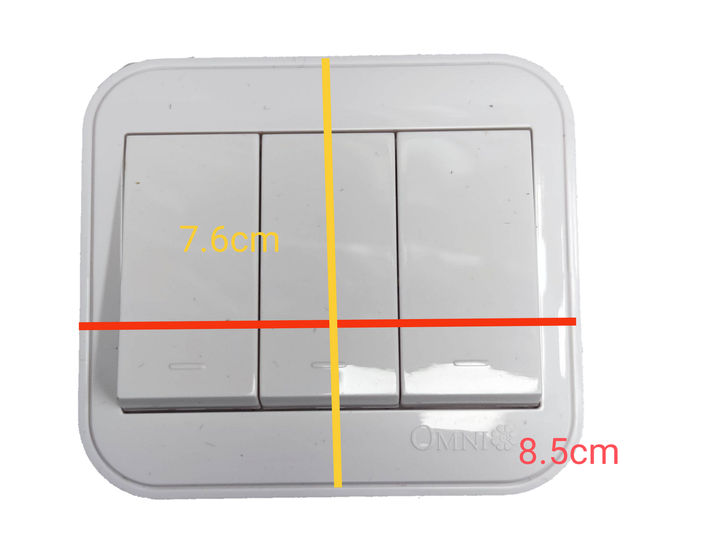 Omni 3 gang surface 1 Way Switch with three switches for easy control of lighting fixtures