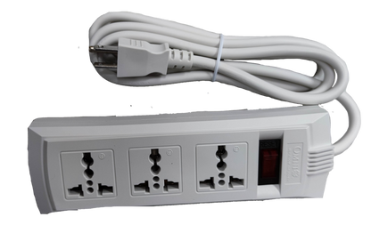 Omni 3 gang universal power strip 6 feet with three universal sockets and power switch