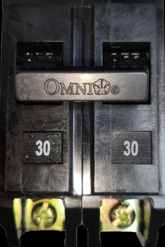 Omni 30A Circuit Breaker Plug-in Type with dual switch and metal connector terminals