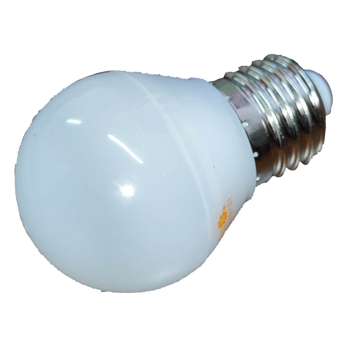 LED light bulb with E27 base on a white background