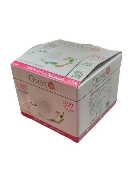 Omni 8W LED Down Light 4000K ceiling light box packaging with energy-saving features