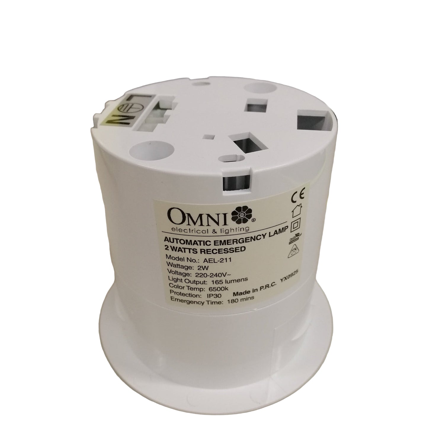 Omni AEL-211 emergency lamp 240V designed for automatic lighting with 16 minutes backup