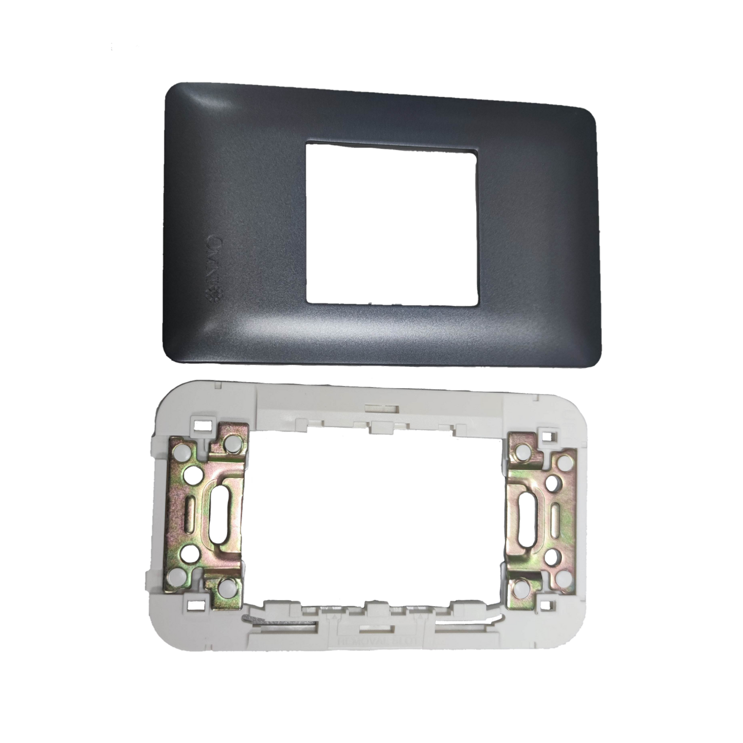 Omni Center Device Plate Graphite for Standard Power Point Installation and Setup