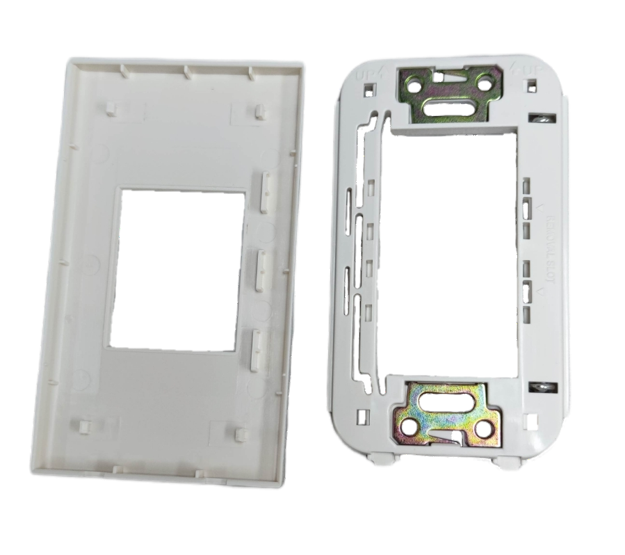 White plastic Cover Wide Series Omni WWP-111 power point switch cover with mounting frame
