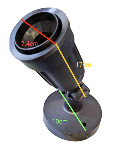 Omni E27-606-PK weatherproof socket with adjustable swivel base and precise measurements for easy installation