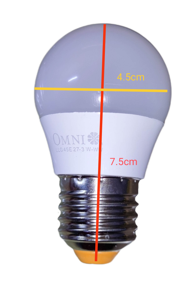Omni E27 base 3W LED light bulb Warm White with a round shape and compact design