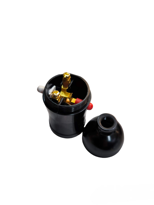Omni black E27 Socket with Push Thru Switch lighting installation accessory with detachable cover