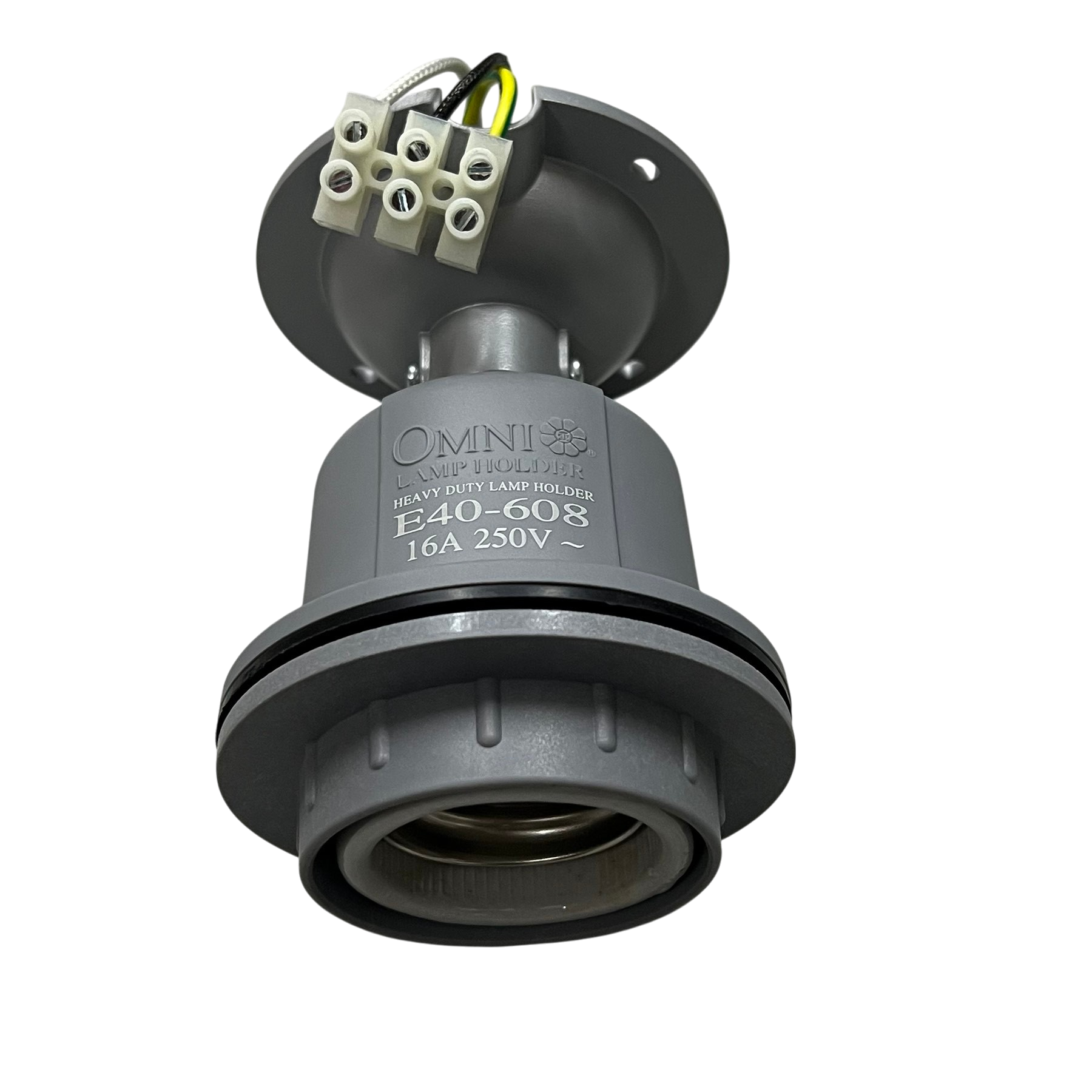 Omni E40-608 lamp holder 16A 250V designed for heavy-duty lighting installations