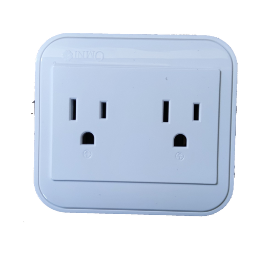 Omni electrical outlet surface type dual power points with white rectangular design