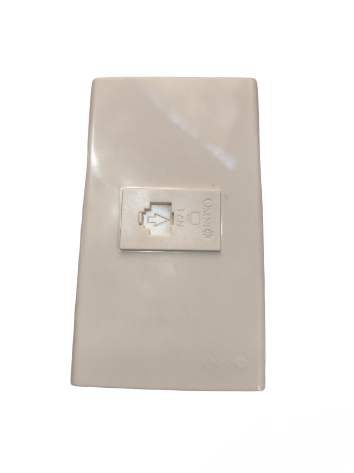Omni WWP-110 Ethernet network outlet in beige for reliable wired internet connectivity
