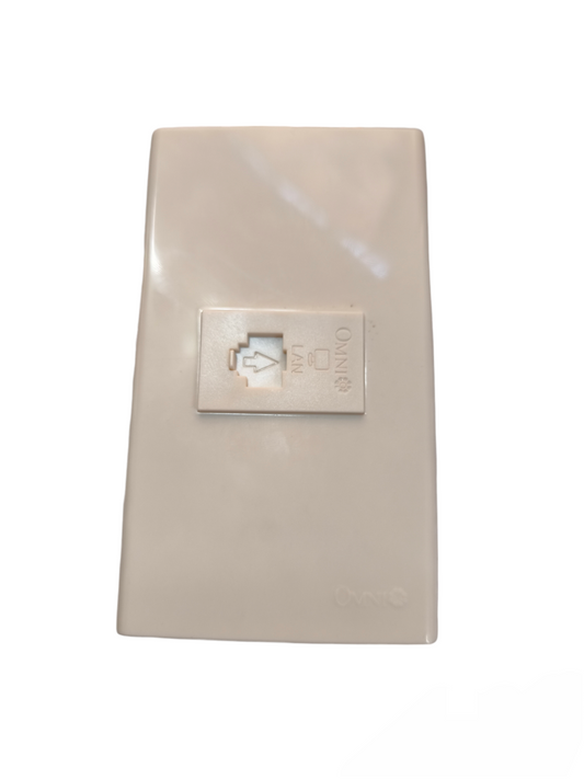 Omni WWP-110 Ethernet network outlet in beige for reliable wired internet connectivity