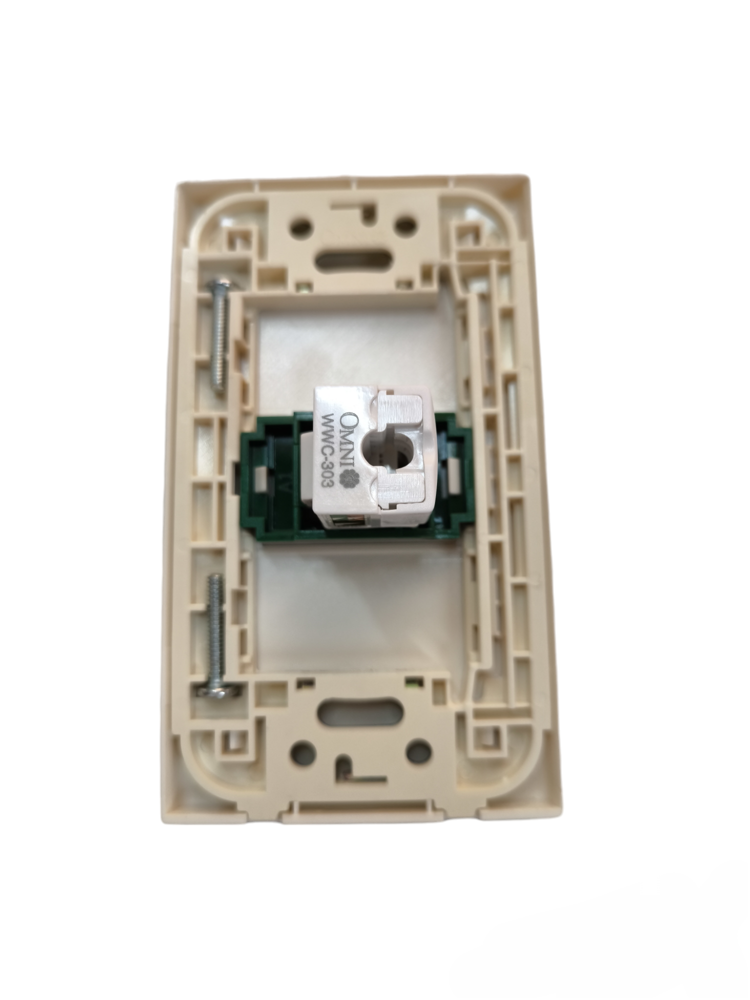 Ethernet network outlet Omni WWP-110 with mounting frame for easy installation in walls