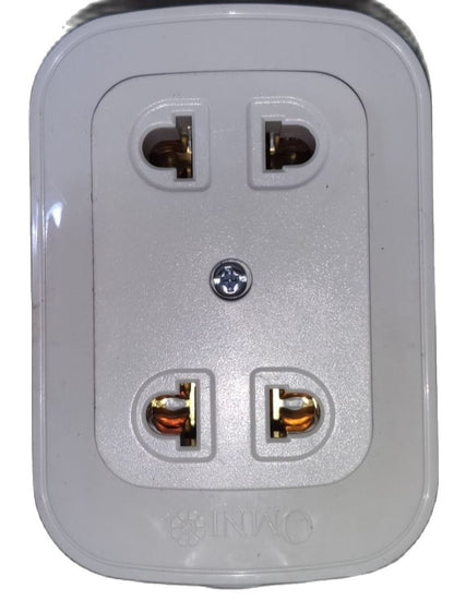Omni extension outlet 2 gang white power plug socket with dual ports for home use