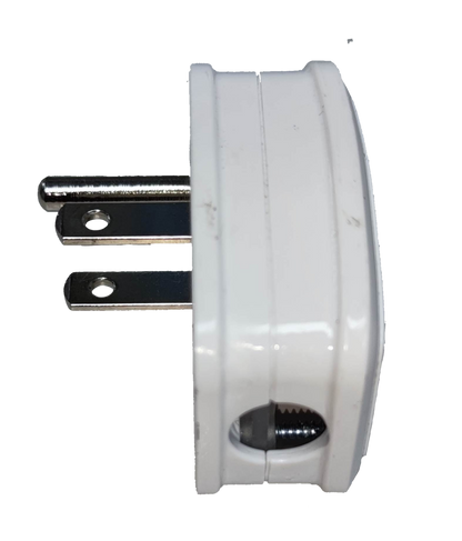 Omni flat pin plug WHG-008 20A 250V in white for reliable electrical connections