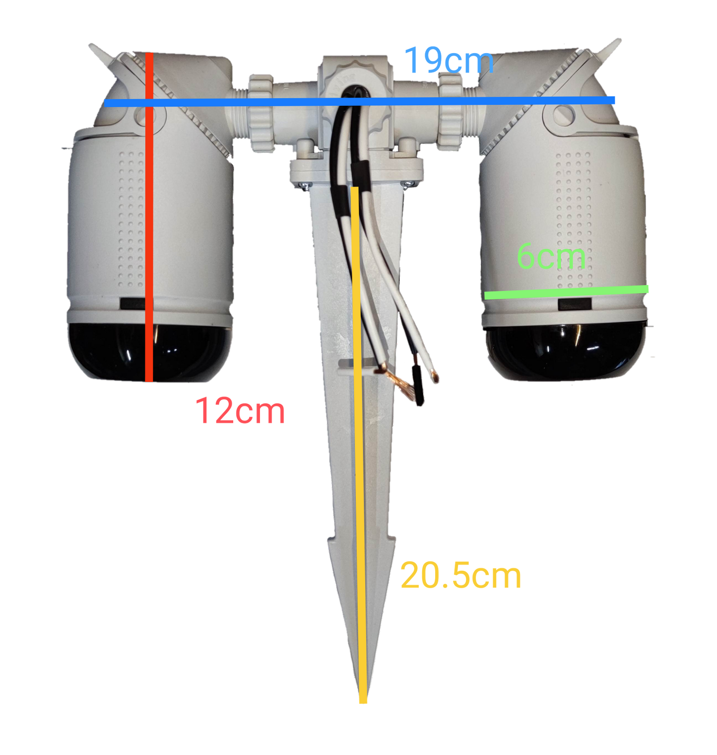 Omni garden lamp holder 2 x E27 with adjustable heads and stake for outdoor lighting