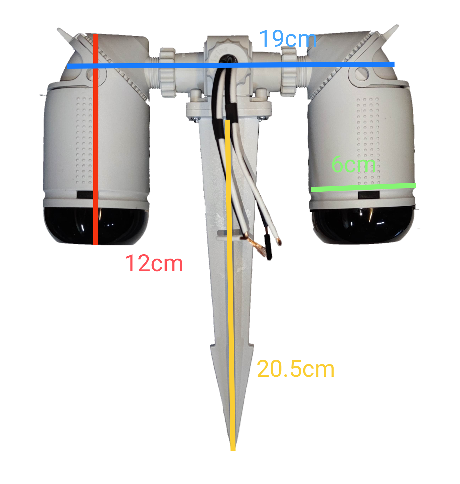Omni garden lamp holder 2 x E27 with adjustable heads and stake for outdoor lighting