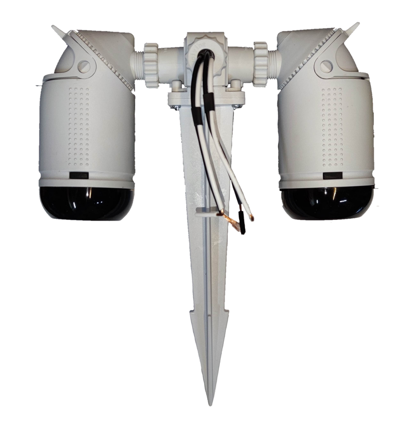 Omni garden lamp holder 2 x E27 with dual lights and ground stake for outdoor lighting