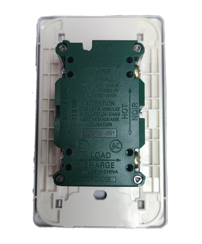 Omni GFCI 2 gang outlet 220V in white with safety features for reliable electrical connections