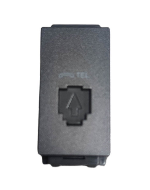 Omni graphite telephone wall jack single port RJ11 modular insert with TEL marking for home