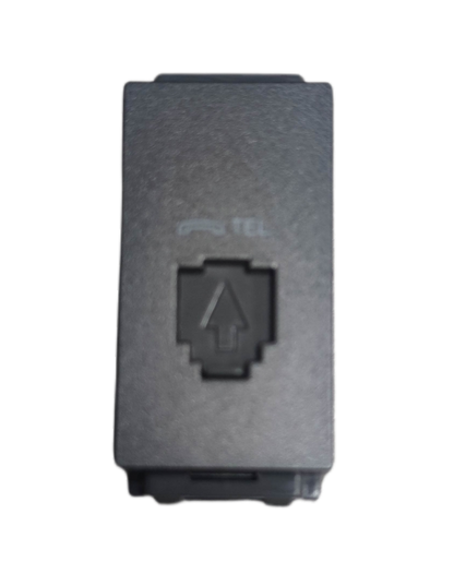 Omni graphite telephone wall jack single port RJ11 modular insert with TEL marking for home