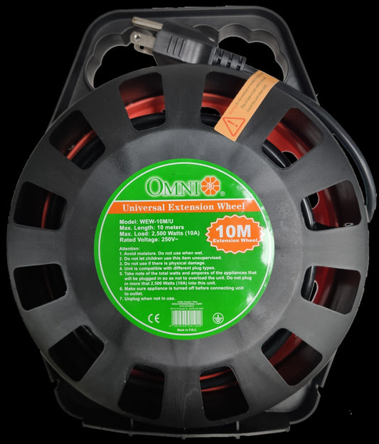 Omni heavy duty 3 gang extension cord universal extension wheel with 10 meter cable length