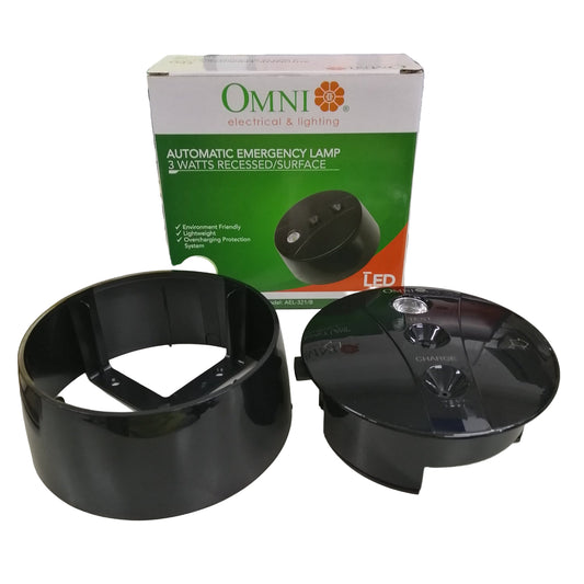 Omni LED emergency lamp 3W 240V with wall mount and adjustable design for safety lighting