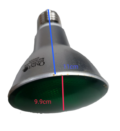 Omni Par 30 15W Green CFL E27 compact fluorescent bulb with green reflector and silver base