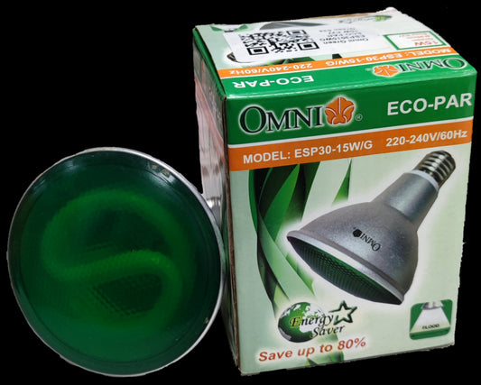 Omni Par 30 15W Green CFL E27 compact fluorescent bulb with eco-friendly packaging